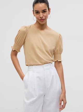 100% Organic Cotton Vintage Puff Sleeve T-Shirt | Gap (US)