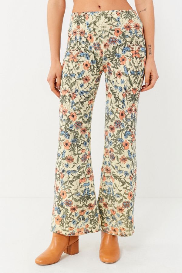 UO Floral Sweater Flare Pant | Urban Outfitters (US and RoW)