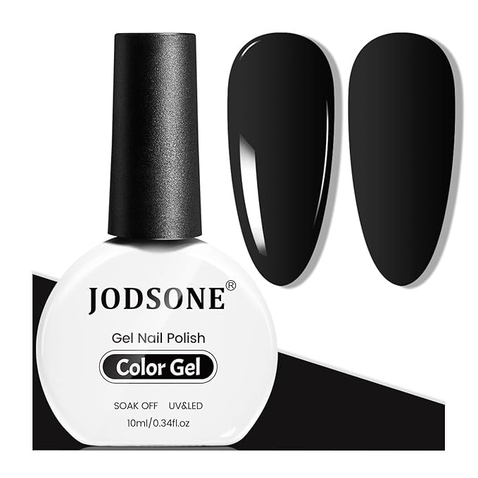 JODSONE 10ml Black Gel Nail Polish Black Gel Polish Soak Off Led Gel Polish Nail Art Manicure Sal... | Amazon (US)