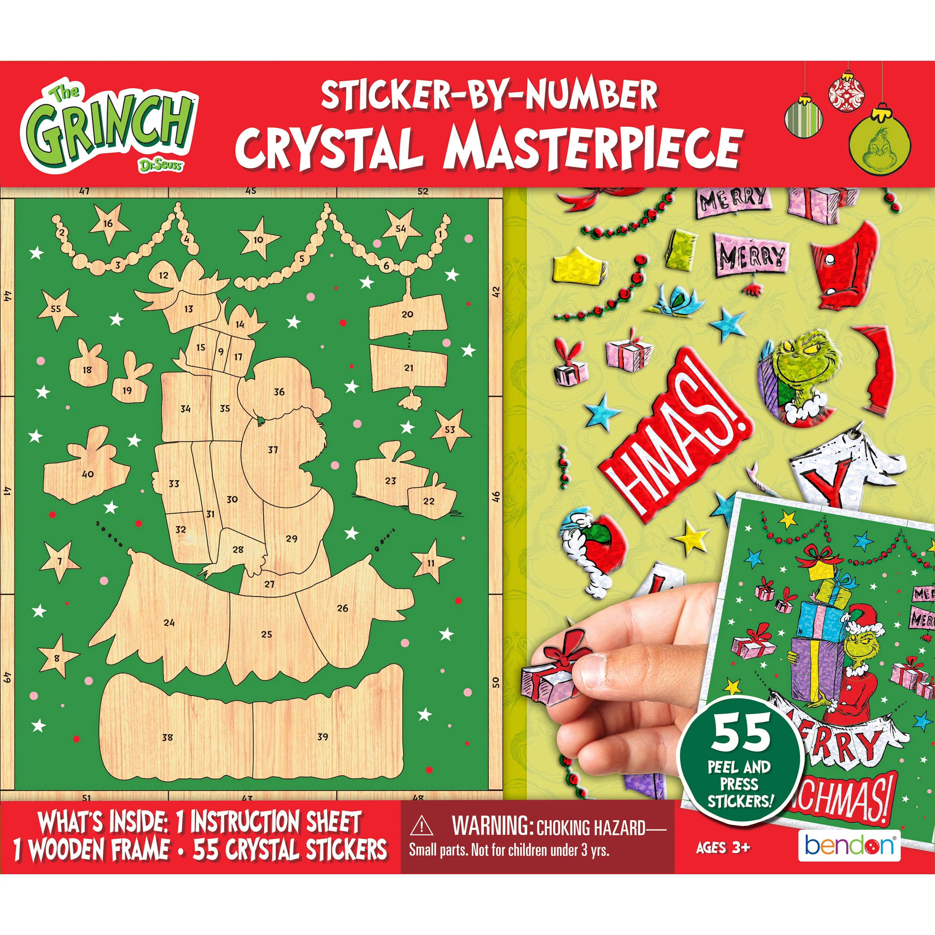 Dr. Seuss How The Grinch Stole Christmas Wooden Color By Number Crystal Sticker Set, by Bendon | Walmart (US)