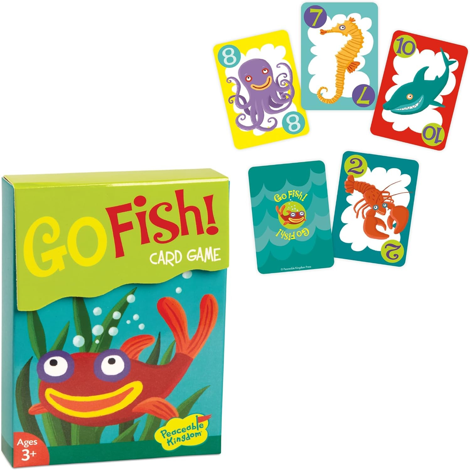 Peaceable Kingdom Go Fish! Classic Card Games for Kids Ages 3+ 48 Cards for 3 to 6 Players Memory... | Amazon (US)