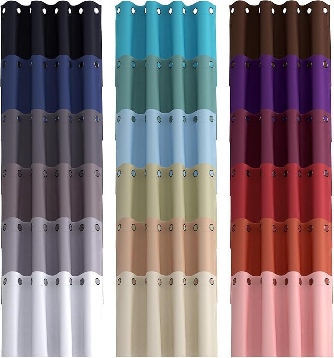 MIUCO 2 Panels Room Darkening Thermal Insulated Grommet Window Blackout Curtains for Bedroom 63 I... | Amazon (US)