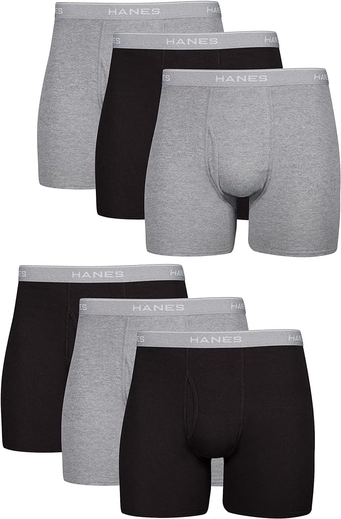 Hanes Boxer Briefs, Cool Dri Moisture-Wicking Underwear, Cotton No-Ride-up for Men, Multi-Packs A... | Amazon (US)