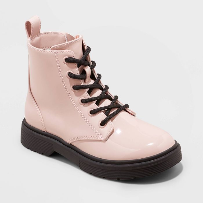 Girls' Zoe Zipper Slip-On Lace-Up Combat Boots - art class™ | Target