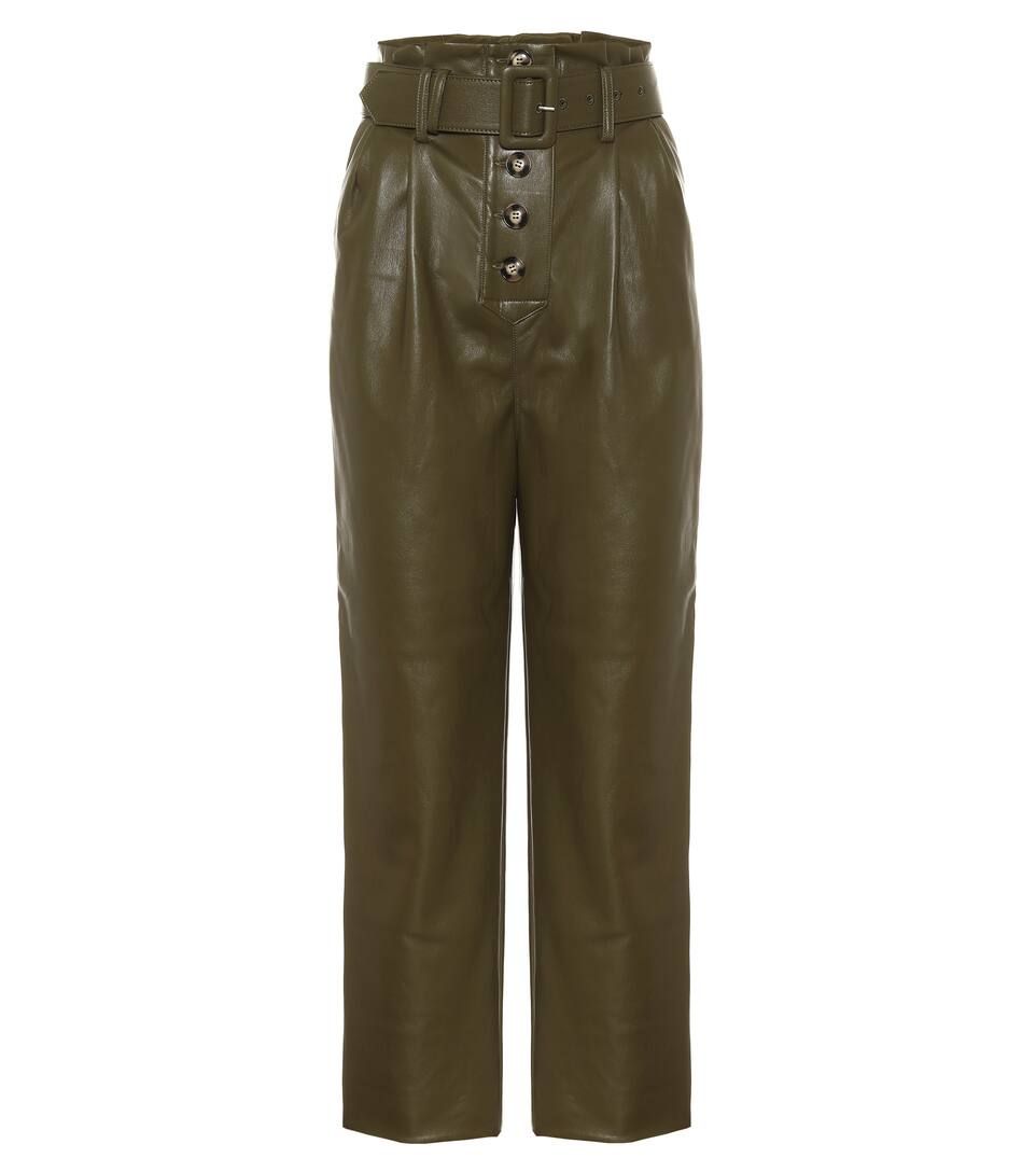 High-rise faux-leather straight pants | Mytheresa (UK)