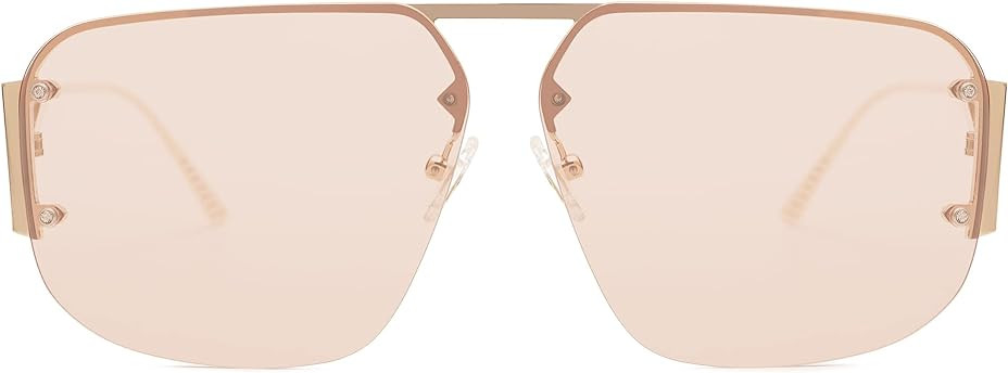 SOJOS Trendy Aviator Sunglasses Mens Womens Retro Metal Rimless Frame Shades Lentes De Sol Para Mujer SJ1192 | Amazon (US)