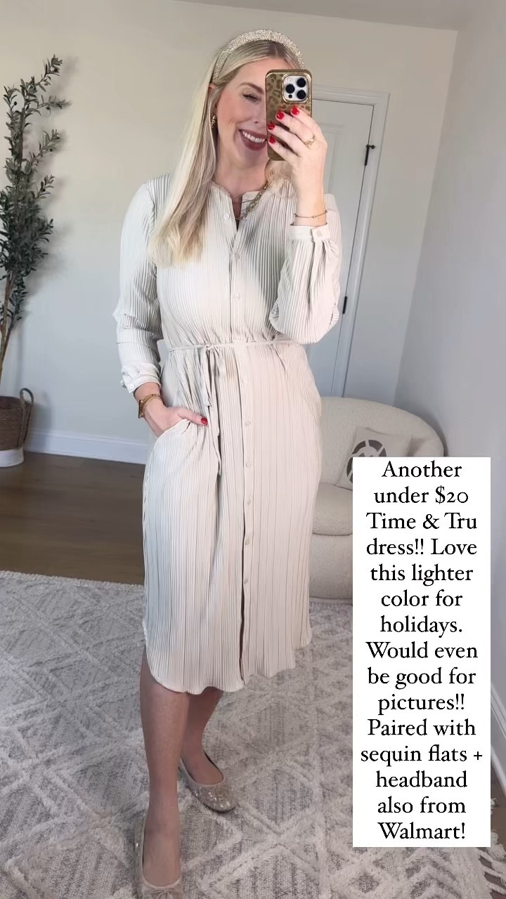 Walmart try on, time and tru, midi dress, Walmart outfit, sequin flats 

Medium 

#LTKStyleTip #LTKFindsUnder50 #LTKVideo