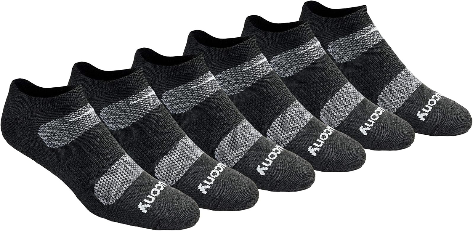 Saucony Men's Multi-Pack Mesh Ventilating Comfort Fit Performance No-Show Socks | Amazon (US)