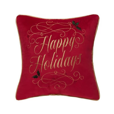 C&F Home Happy Holidays Swirl Christmas Pillow, 16" x 16" | Target