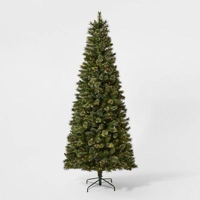 9ft Pre-lit Virginia Pine Artificial Christmas Tree Warm White LED Garland Lights - Wondershop™ | Target