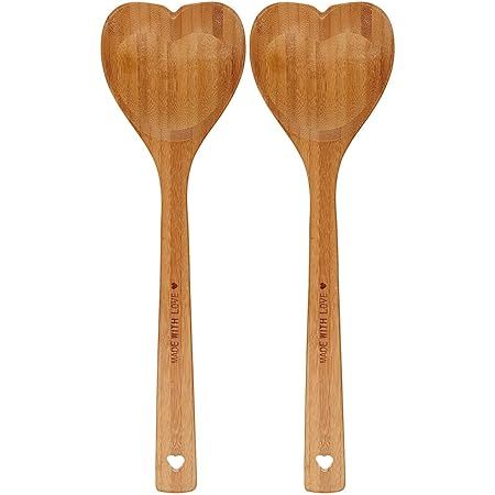 Heart shaped bamboo wood spoon cooking, serving, stirring, mixing kitchen utensil wood meaningful... | Amazon (US)