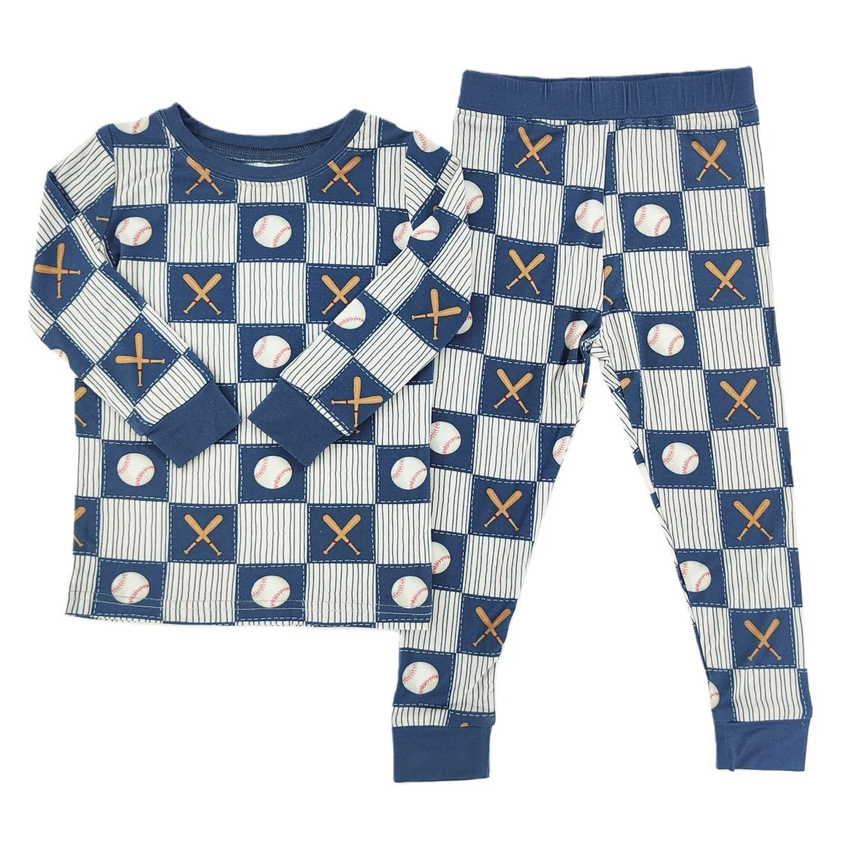 Baseball Patchwork Bamboo Set | Little One Shop Co
