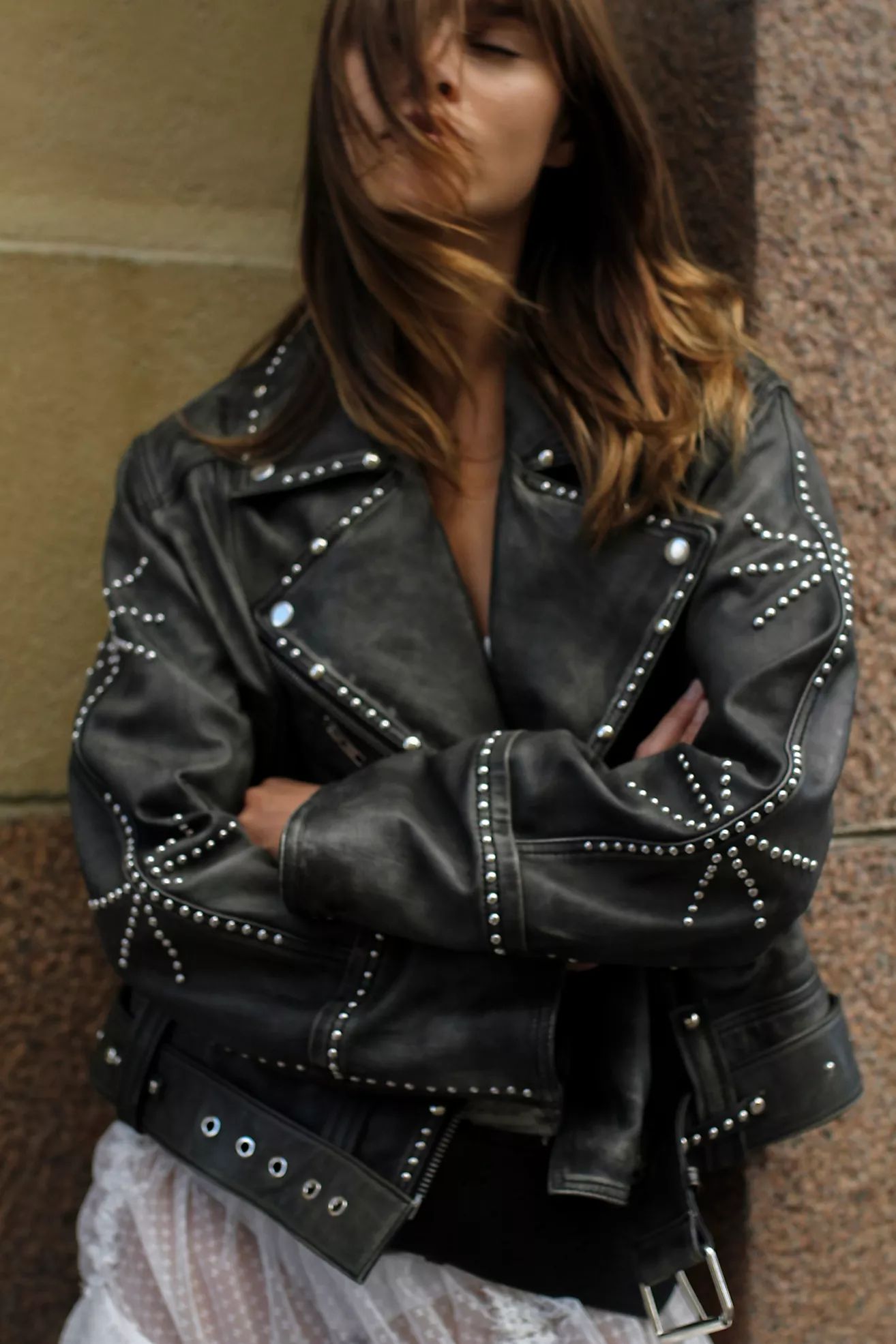 We The Free Moya Leather Biker Jacket | Free People (Global - UK&FR Excluded)