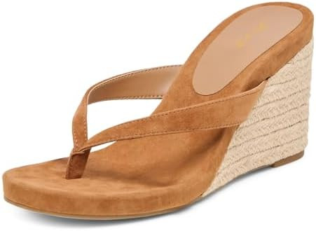 FOWT Women Espadrille Wedge High Heel Sandals Rope Platform Flip Flops Thong Backless Slides Summ... | Amazon (US)
