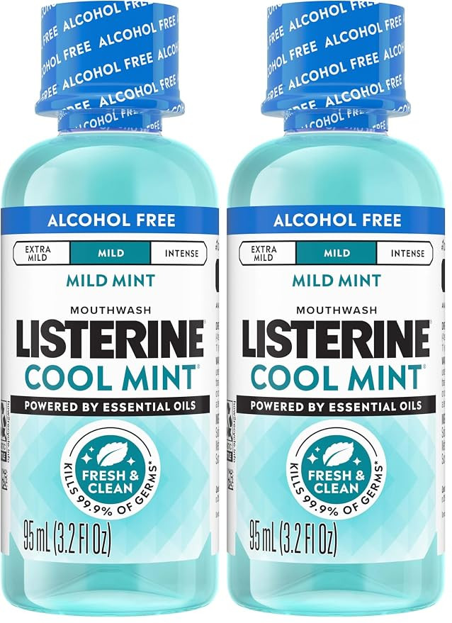 Listerine Alcohol Free Mouthwash, Less Intense Alcohol-Free Oral Care Formula for Bad Breath, Coo... | Amazon (US)