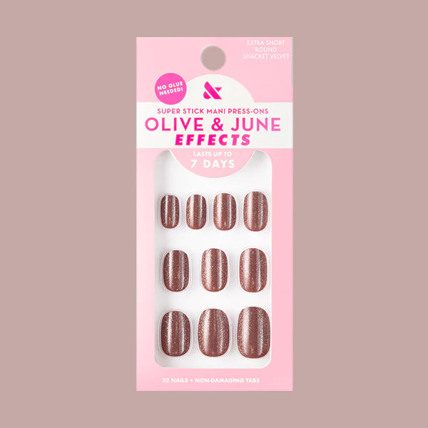 Shacket Velvet | Extra Short | Round - Tab Press-On | Olive & June