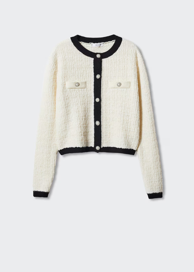 Pocket tweed cardigan | MANGO (US)