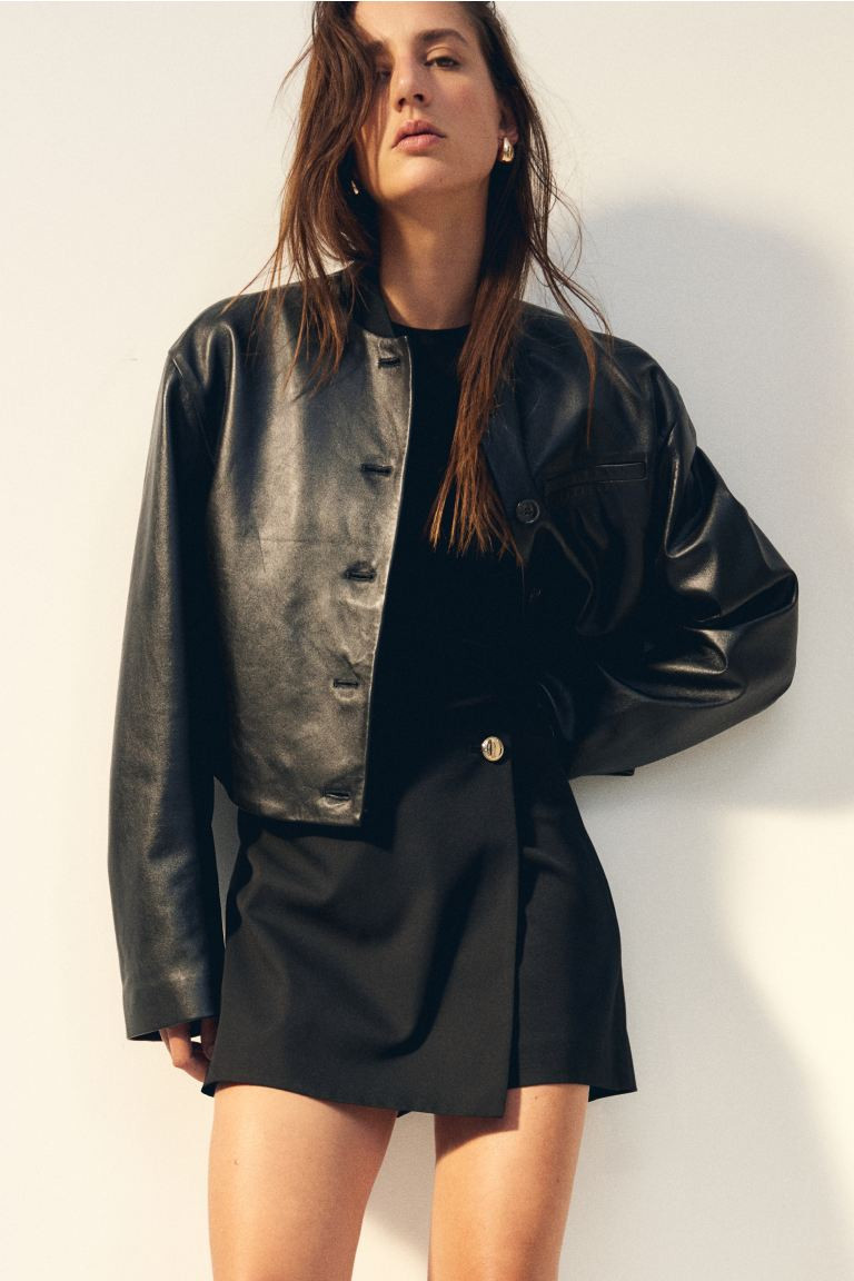 Mini Skort - High waist - Short - Black - Ladies | H&M US | H&M (US + CA)