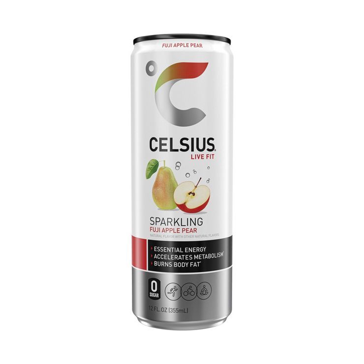 Celsius Sparkling Fuji Apple Pear Energy Drink - 12 fl oz Can | Target
