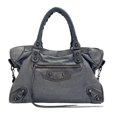 Authenticity GuaranteeBALENCIAGA The City Dark Grey Calfskin Leather Two Way Bag | eBay US