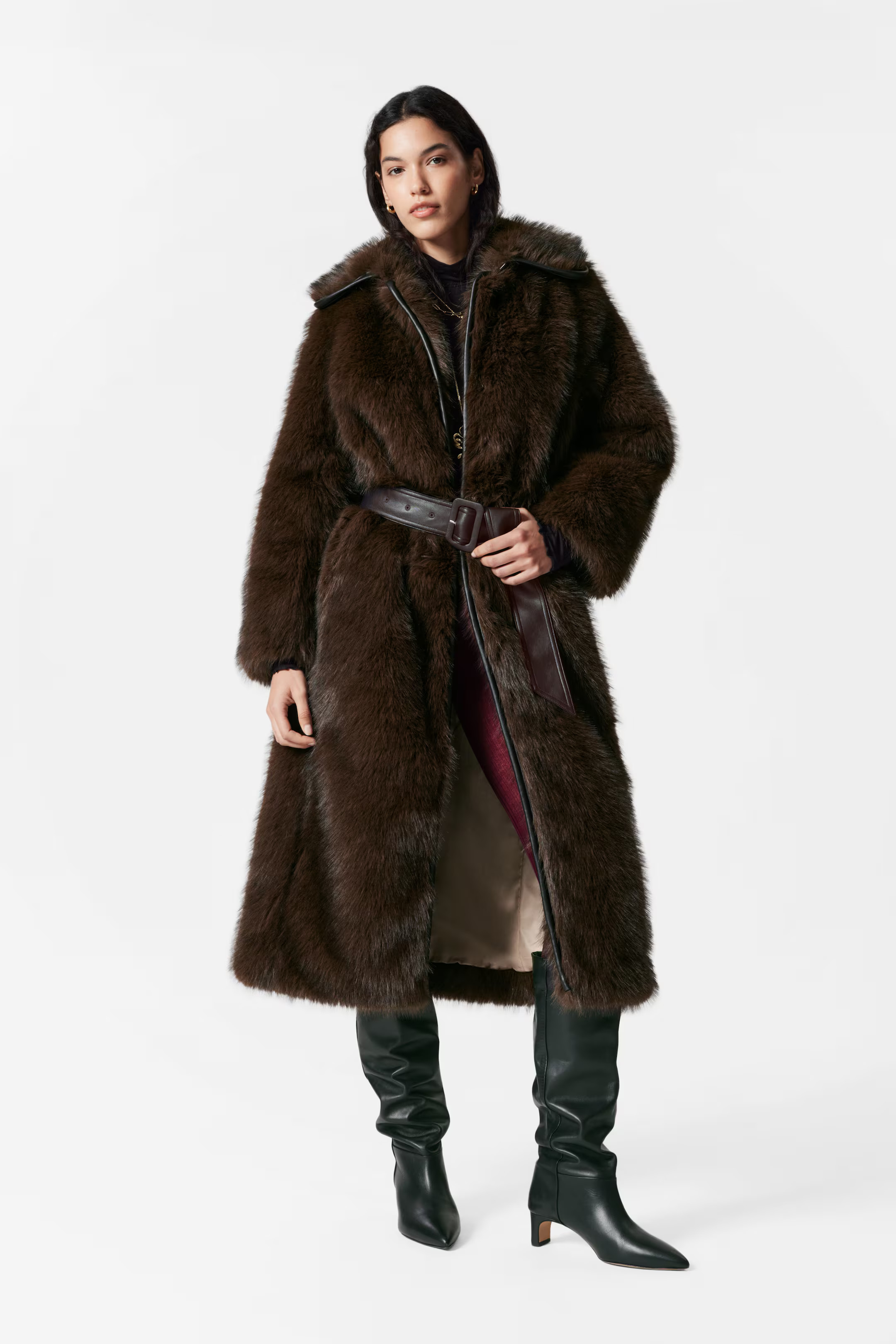 Belted Faux Fur Coat | H&M (UK, MY, IN, SG, PH, TW, HK)