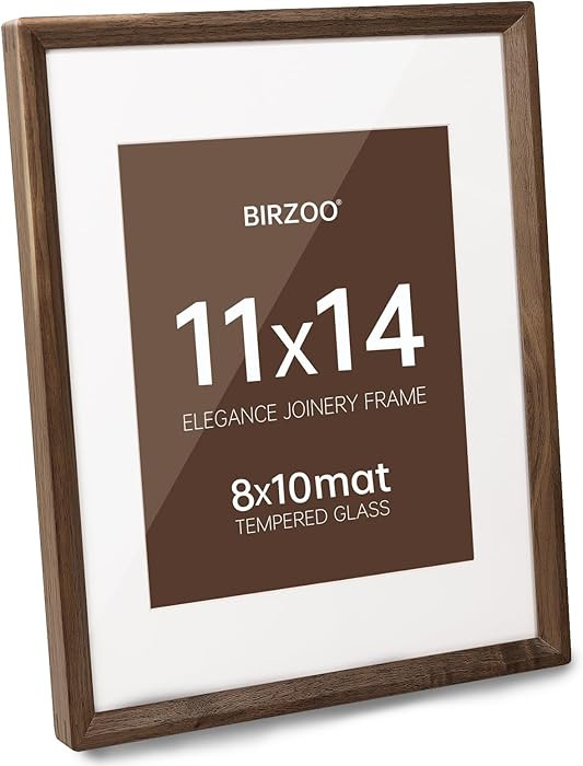 Handcrafted 11x14 Solid Walnut Picture Frame - Mortise & Tenon Joinery Original Wood Frame with M... | Amazon (US)