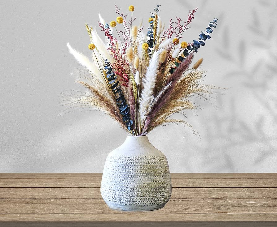 96pcs Pampas Grass , 17.7" Dried Flowers , Dried Flowers for Vase with 9styles , Pampas Grass Dec... | Amazon (US)