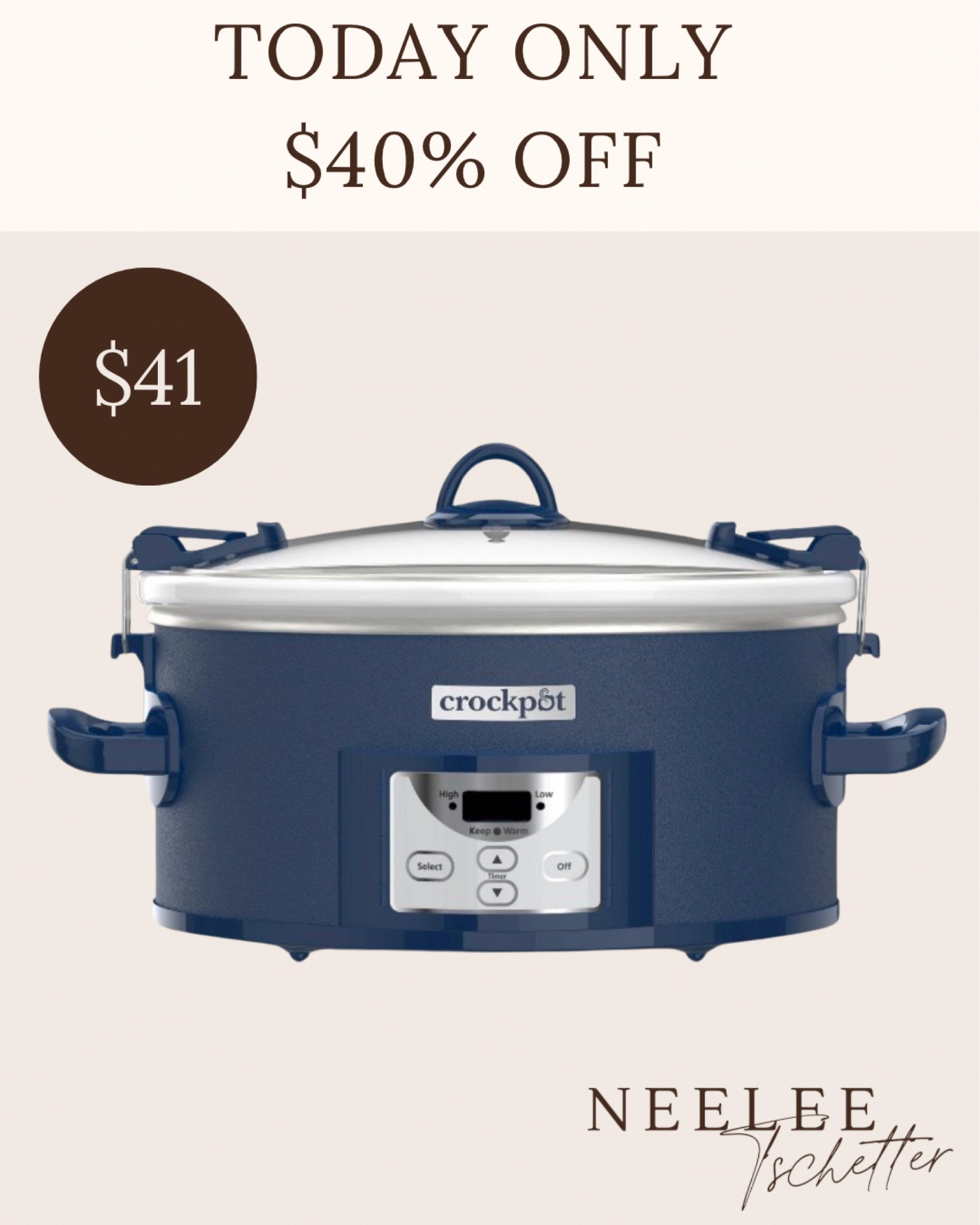 FLASH SALE ALERT!! 

Grab this crockpot today! It’s 40% off 
Perfect for the upcoming holiday season. Perfect for traveling as well with the locking lid 

#LTKOver40 #LTKSaleAlert #LTKHome