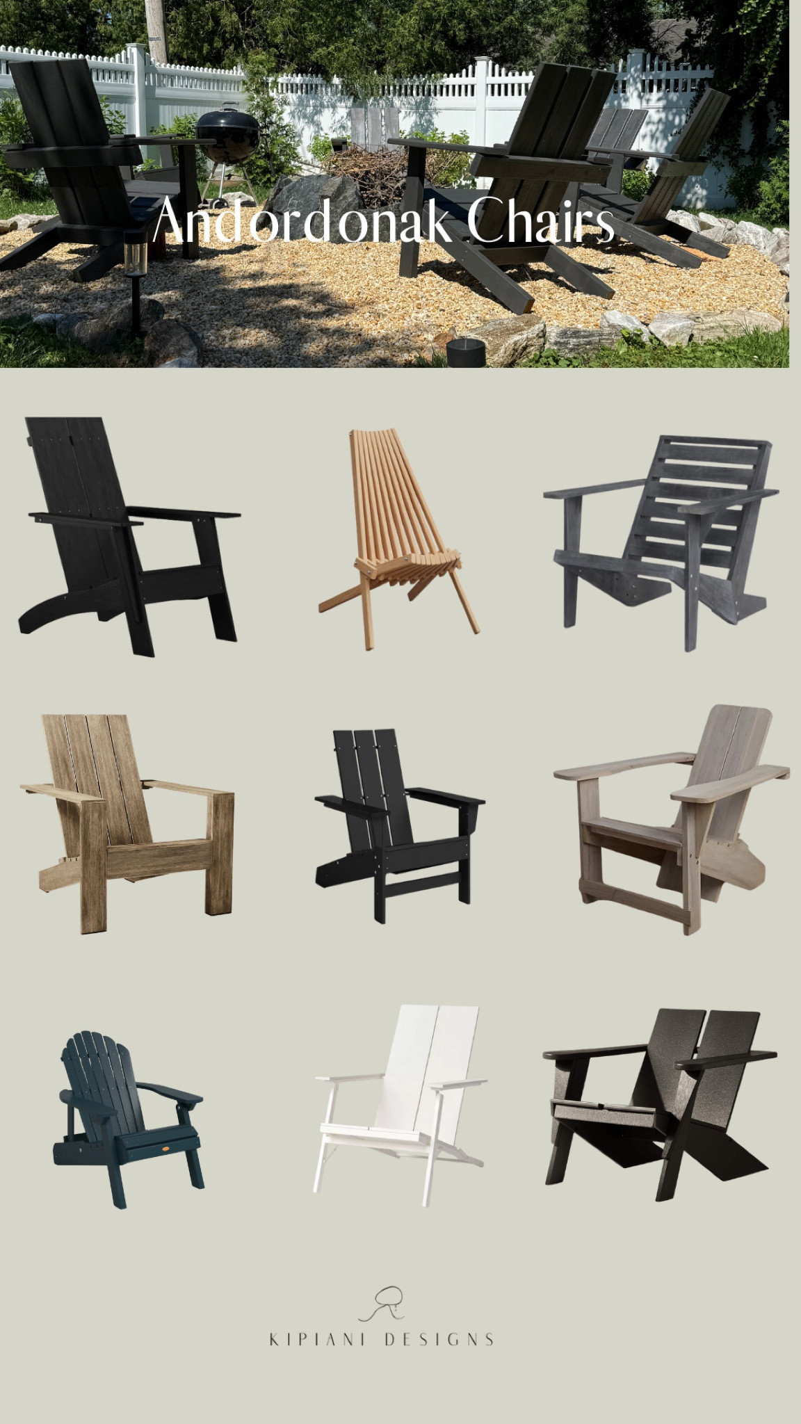 Some of our favorite Andordonak chairs for summer nights in the backyard! #backyard#patiofurniture#firepit 