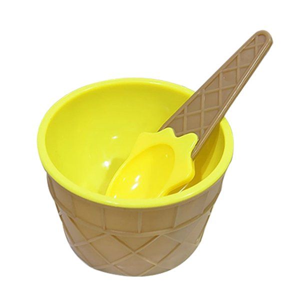 2pcs Cute Ice Cream Bowl Double Layer Plastic Ice Cream Cup Anti-Fall Anti-Hot Children Tableware... | Walmart (US)
