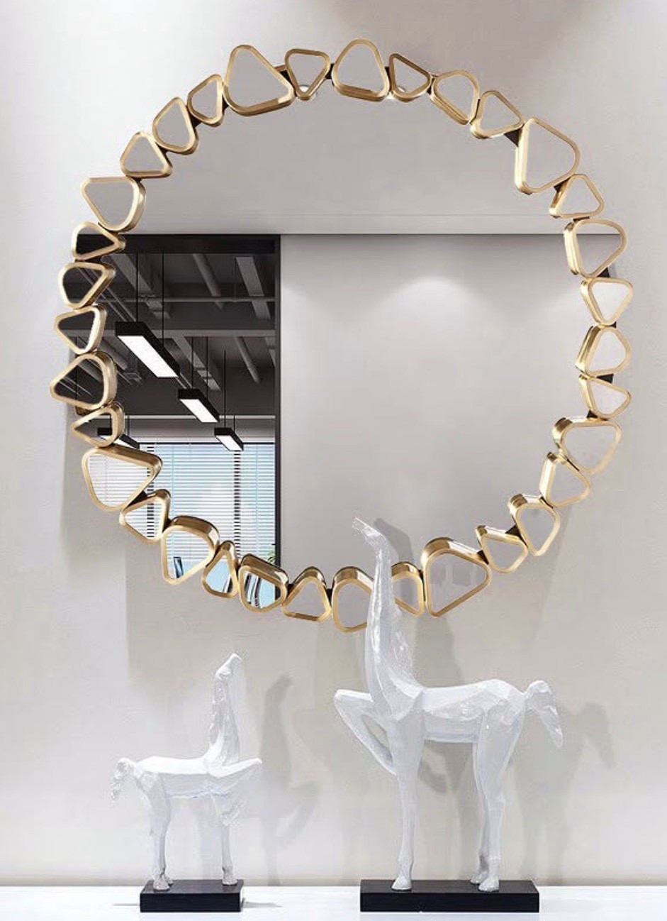 23.6" Modern Large Gold Round Pebble Wall Mirror Decor

#LTKHome #LTKSaleAlert
