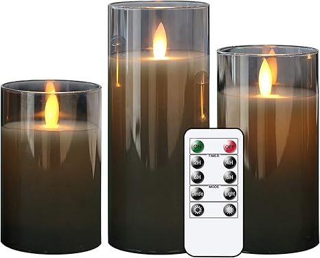 GenSwin LED Flameless Flickering Battery Operated Candles with 10-Key Remote Control, Real Wax Mo... | Amazon (US)