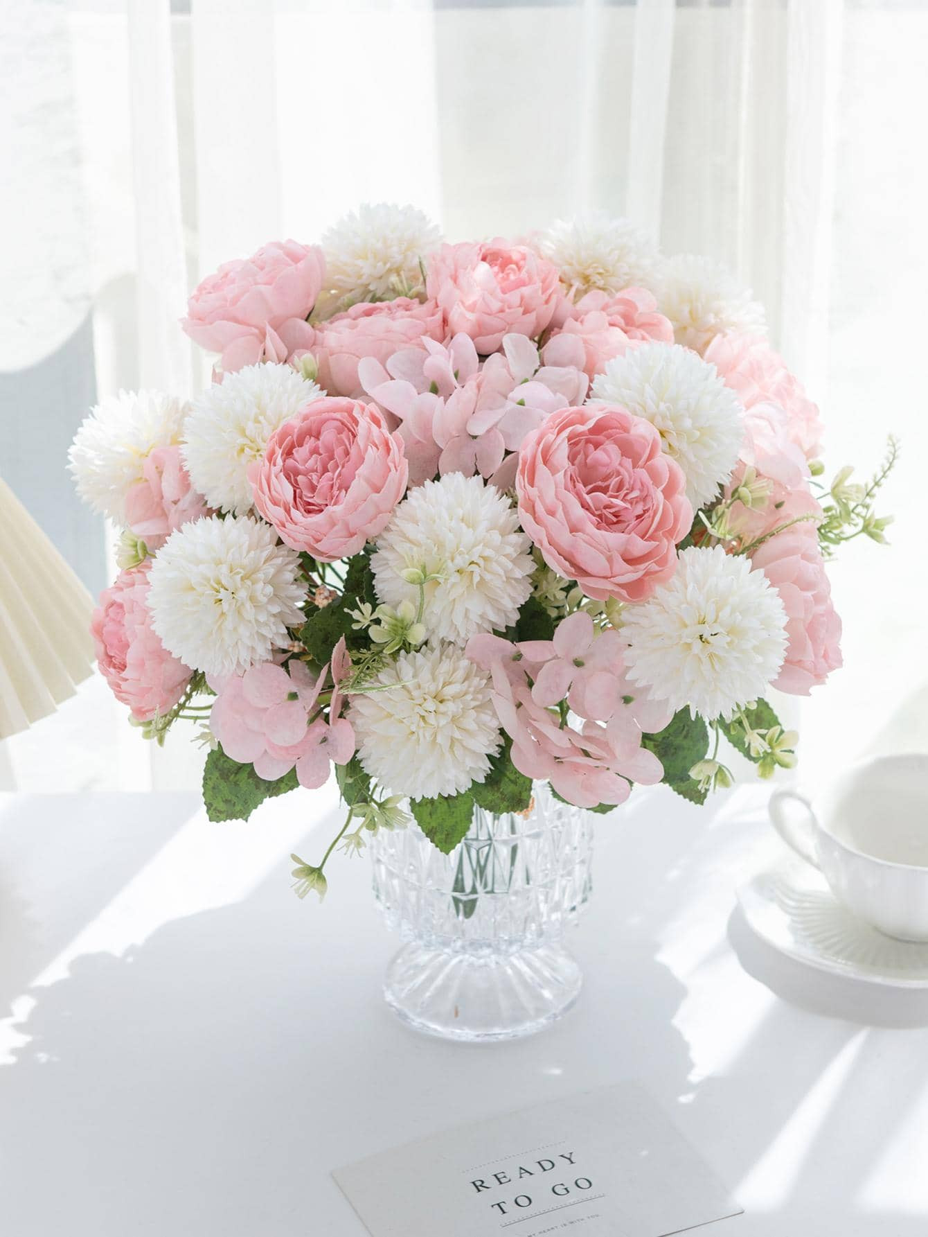 1PC Big Artificial Peony Flowers Silk Hydrangea Bouquet Wedding Decoration DIY Wreath Material, B... | SHEIN