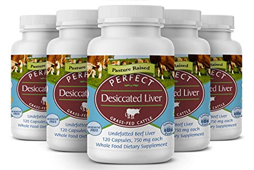 Perfect Supplements – Perfect Desiccated Liver – 120 Capsules – Undefatted Beef Liver – Natural Source of Protein, Iron, Vitamins A & B – 5 Pack | Amazon (US)