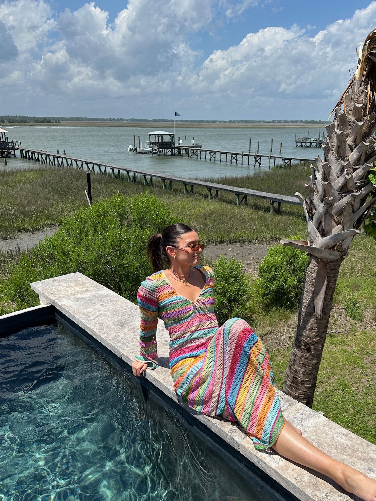 Use JENNA40 for $40 off Fashionpass - I rented both my dress & sunnies from there! Wearing xs in the coverup 