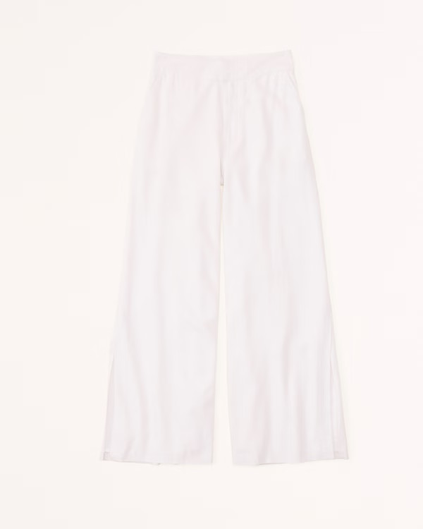 Resort Linen-Blend Wide Leg Pants | Abercrombie & Fitch (US)