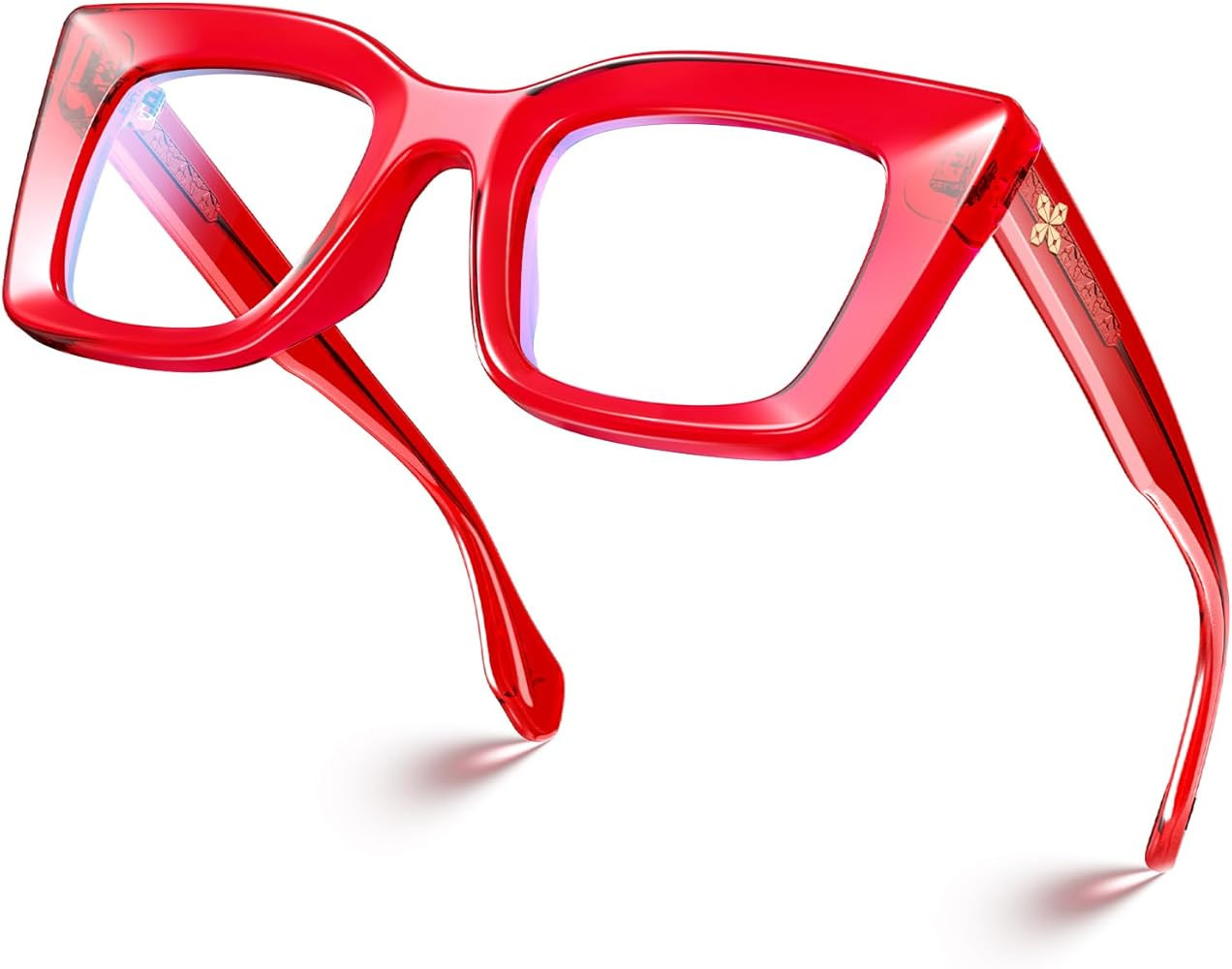 VISOONE Spring Hinge Cat Eye TR90 Blue Light Blocking Glasses with Anti Computer Glare for Women ... | Amazon (US)