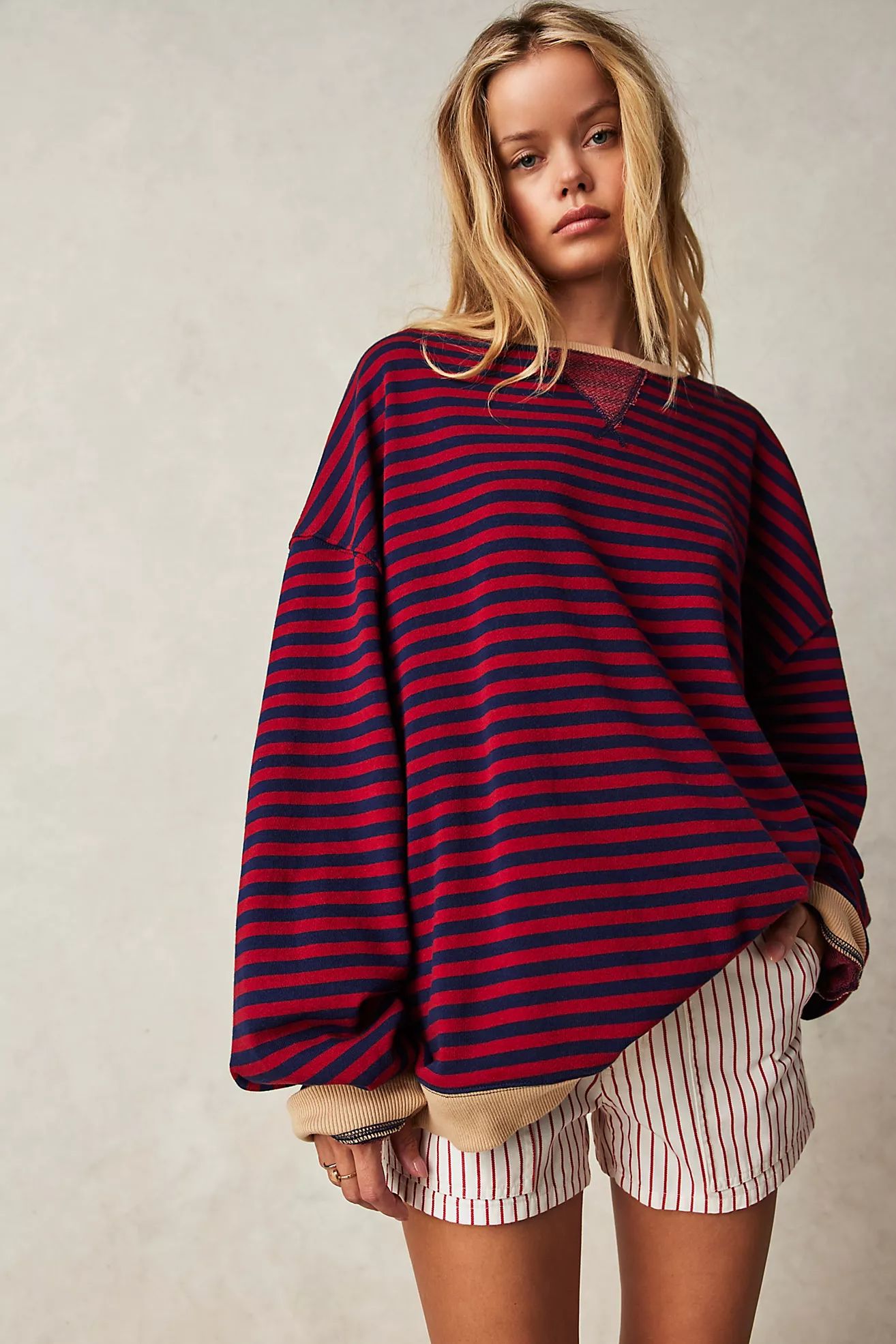 Classic Striped Oversized Crewneck | Free People (Global - UK&FR Excluded)