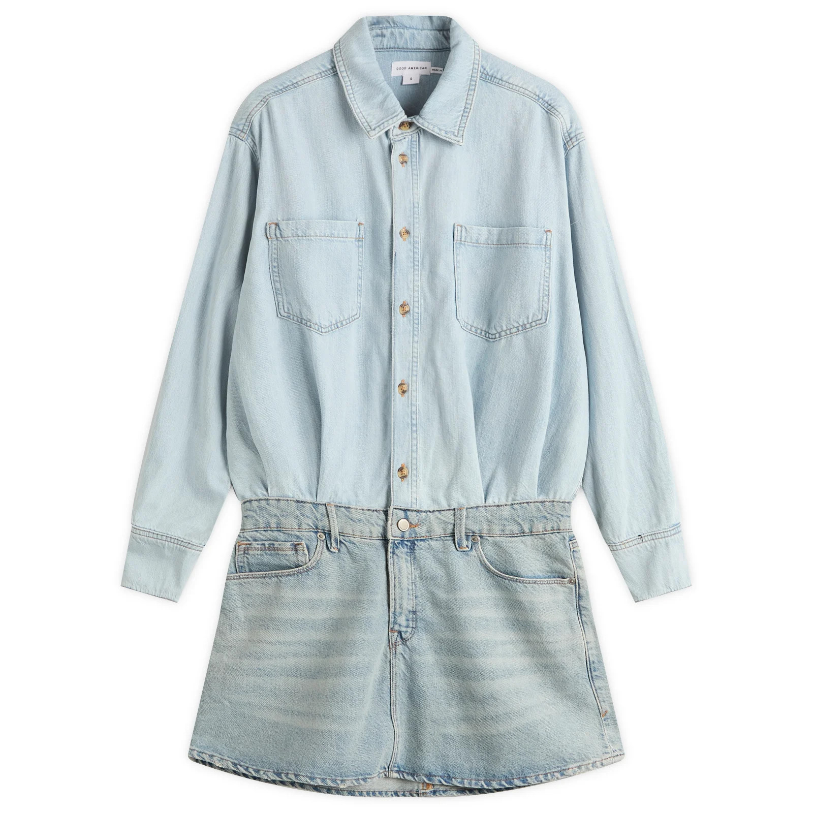 Good American Women's Denim Shirt Dress in Indigo, Size Large | END. Clothing