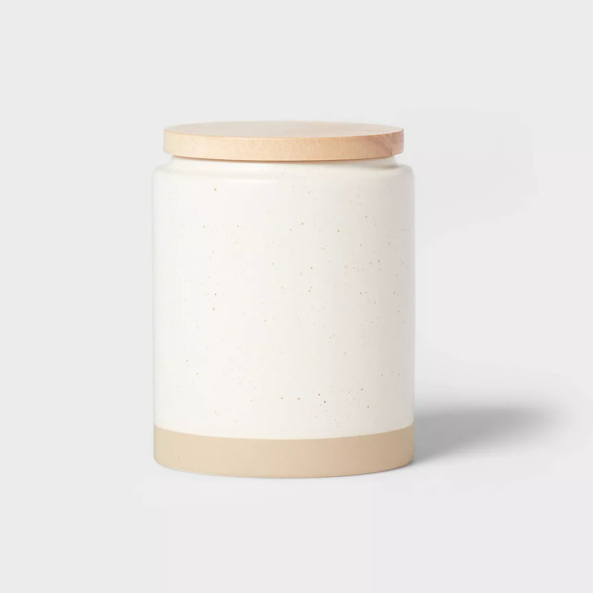 Small Camwood Collection Stoneware Canister With Wood Lid Cream - Threshold™: Kitchen Food Stor... | Target