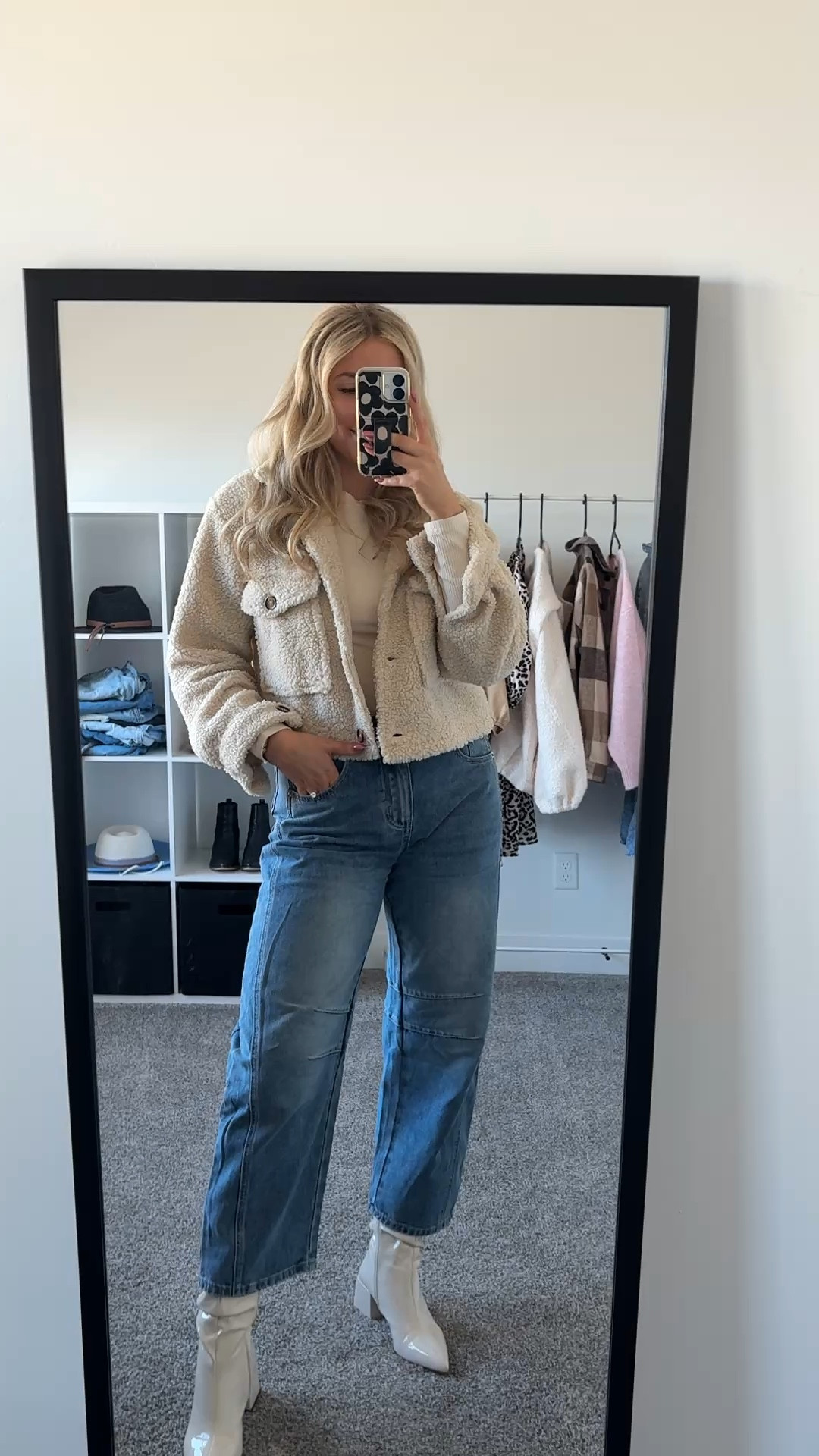 teacher casual Friday outfit idea! could easily wear with sneakers but I love a jeans + boots look!

Sherpa jacket: wearing M
long sleeve shirt: true to size 
Jeans: sized down one to a S — sizing chart is accurate 
Boots: size up one 

| teacher outfit | winter outfit | casual outfit | womens jeans | 


#LTKWorkwear #LTKFindsUnder100 #LTKSeasonal