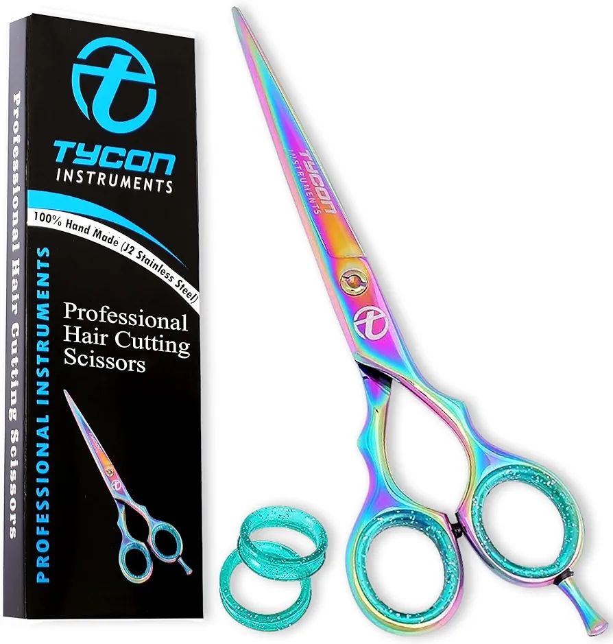 Tycon Sharp Hair Cutting Scissors Professional 6 Inch | Rainbow Barber Scissors & Hair Shears, Er... | Amazon (US)