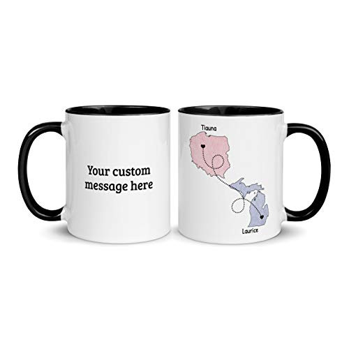 Long Distance Relationship Gift Personalized Coffee Mug Custom Quote, Customizable Name, State Count | Amazon (US)