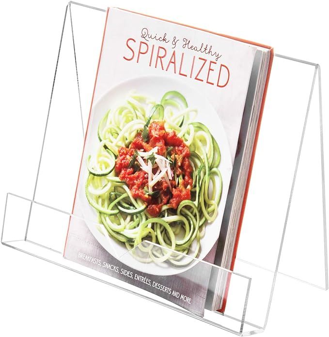MyGift Premium Clear Acrylic Cookbook Holder Stand, Recipe Book Display Rack | Amazon (US)
