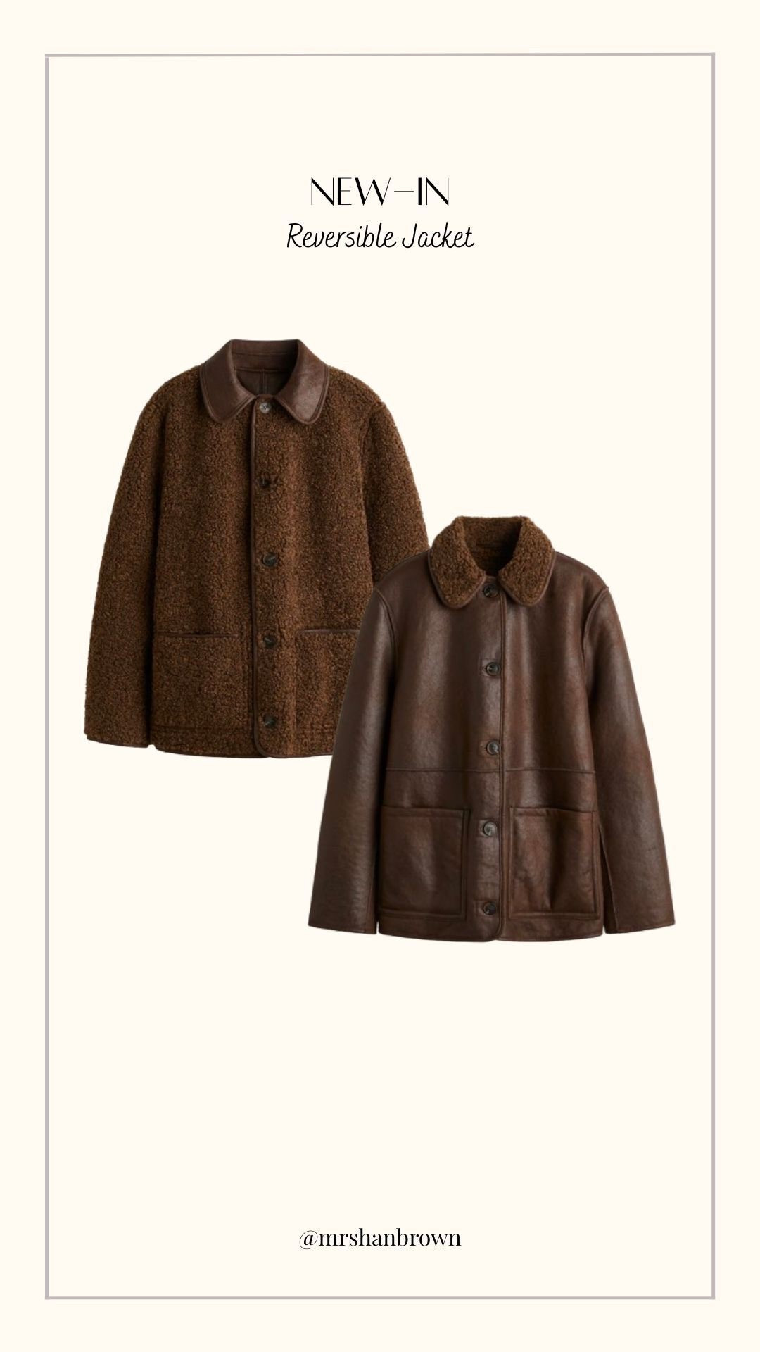 Love a reversible coat, two looks in one 🤩

Brown coat, winter coat, jackets, shearling, teddy jacket 

#LTKwinter #LTKuk #LTKautumn