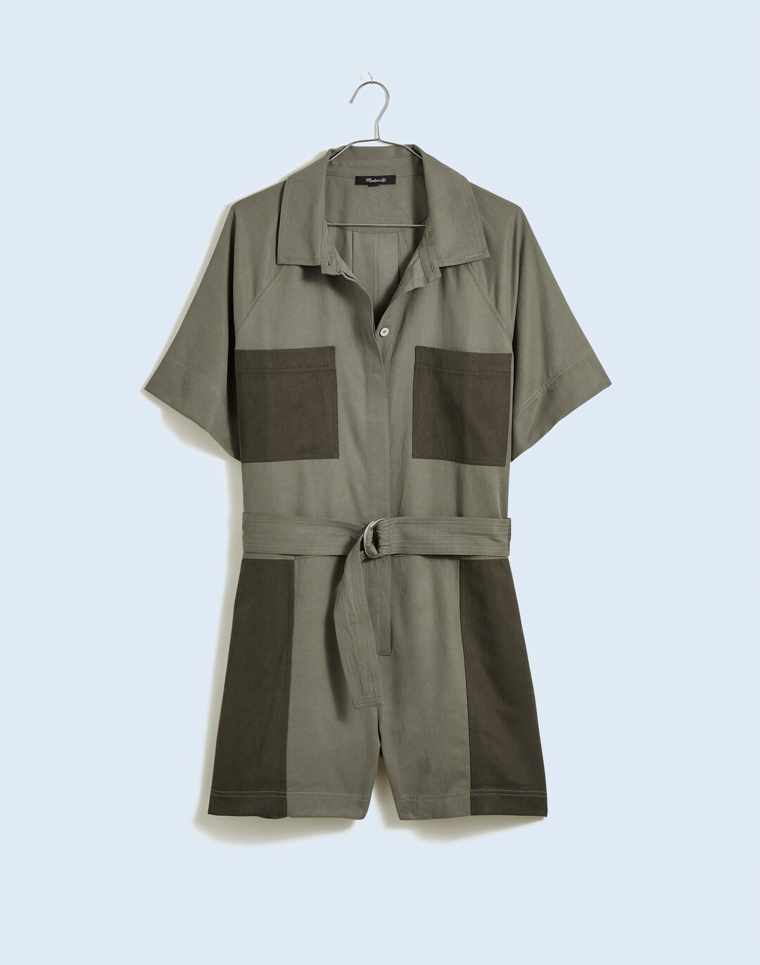 Patch-Pocket Short-Sleeve Romper | Madewell