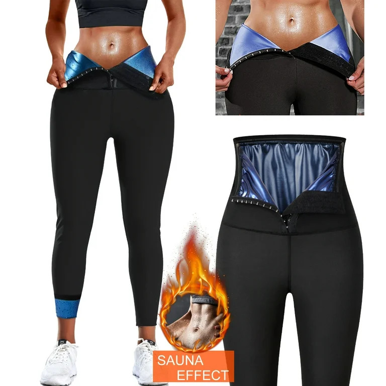 QRIC Thermo Sweat Sauna Pants for Women High Waist Trainer Slimming Leggings Compression Workout ... | Walmart (US)