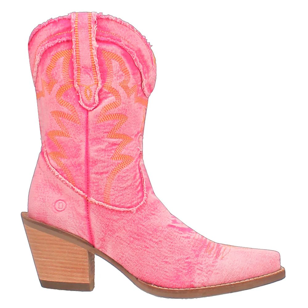 Shop Pink Womens Dingo Y'All Need Dolly Round Toe Cowboy Boots | Shoebacca