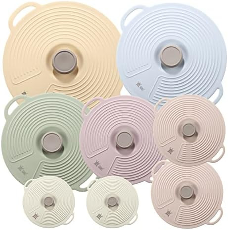 GUANCI Silicone Lids for Bowl 8 Pack, Microwave Splatter Cover with 6 Sizes Reusable Heat Resista... | Amazon (US)