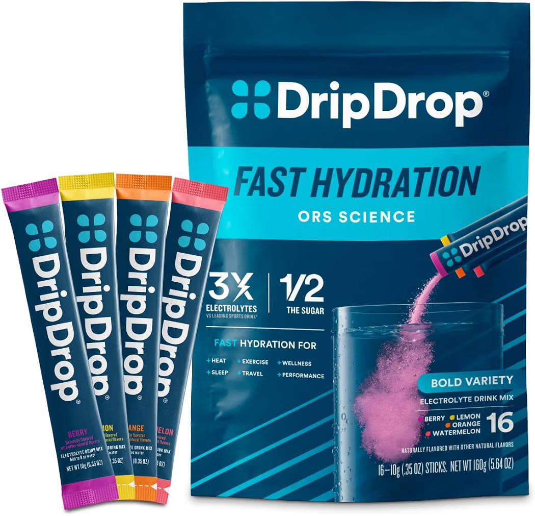 DripDrop Hydration Bold Variety Pack, Electrolyte Packets, 16 Count | Amazon (US)